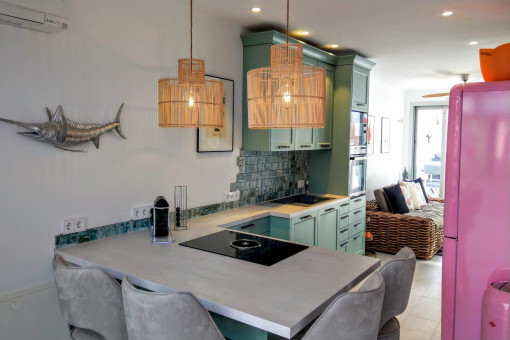 Open, well-equipped kitchen 