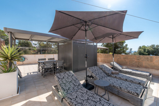 Rooftop terrace with sea views