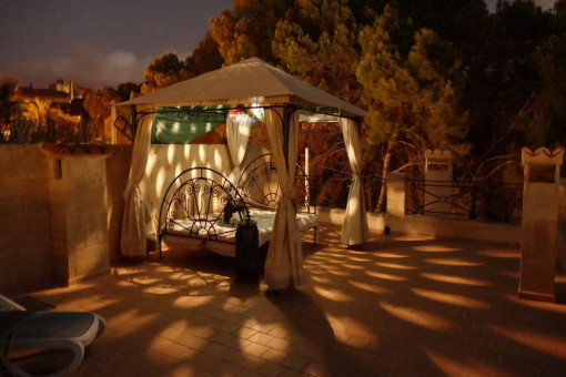 Roof terrace evening atmosphere 