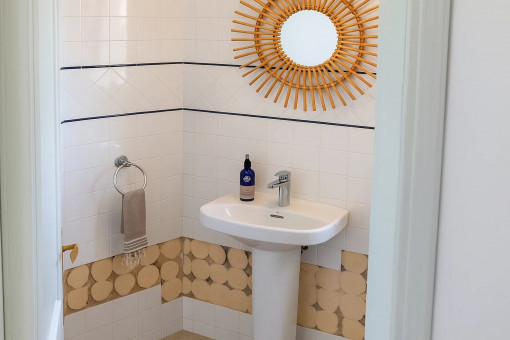 Bathroom on the ground floor of the self-contained apartment