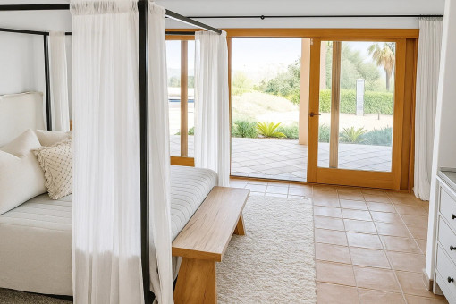 The master suite in the main house