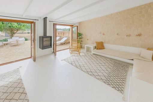 Stylish living room of the separate guest house