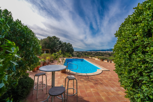 Pool with natural stone terrace