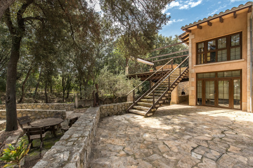 Charming natural stone façade of the villa