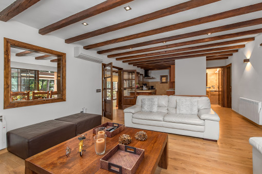 Living area with cozy sofa arrangement