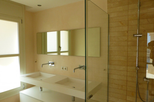 One of two bathrooms