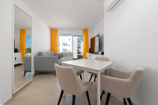 Open living and dining area 