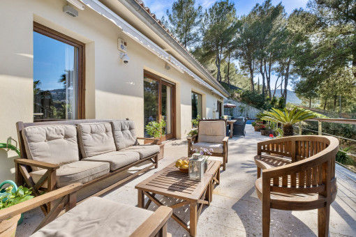 Sunny outdoor terrace