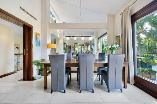 Bright, open dining area