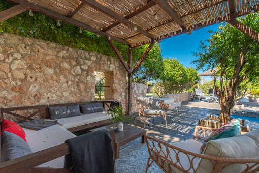 Covered terrace by the pool