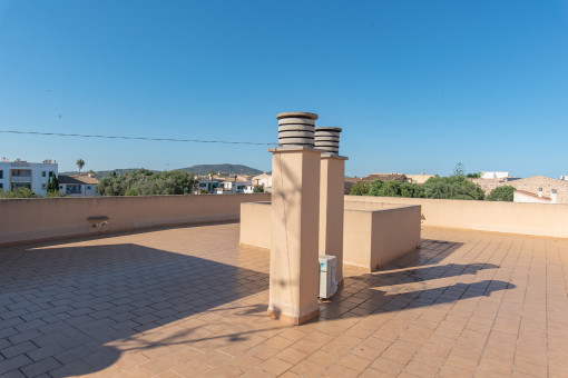 Big community rooftop terrace