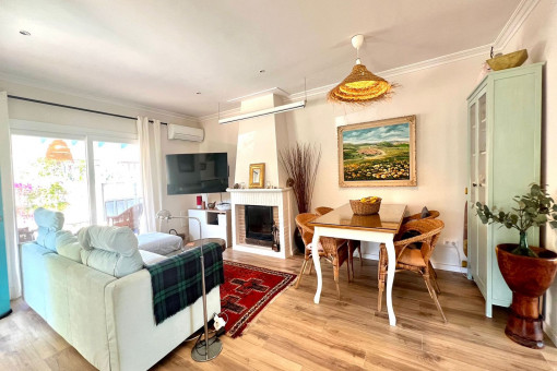 Open living and dining area