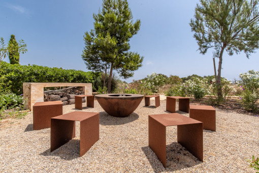 Outdoor fire area in the garden