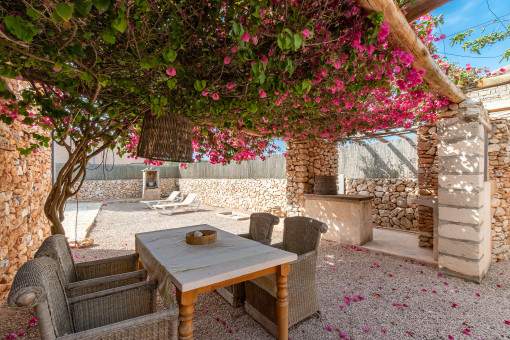 Patio with outdoor kitchen