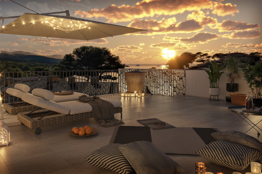 Design meets sea view – exclusive penthouse in front of Dragonera with views over the bay of Sant Elm