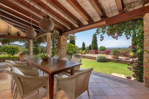 Covererd terrace with far reaching views
