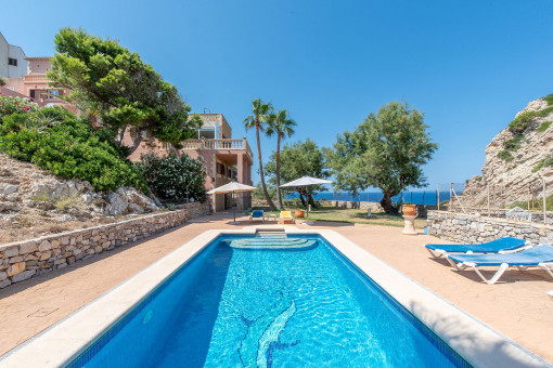 The pool on the lower level invites you to relax