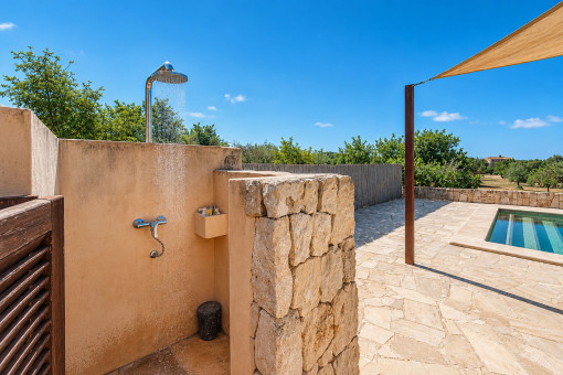 Outdoor shower on the main terrace
