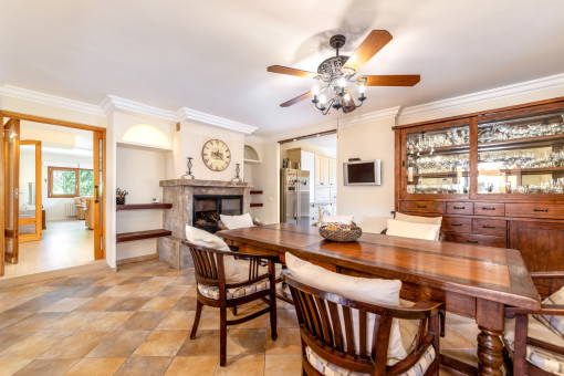 Rustic dining area