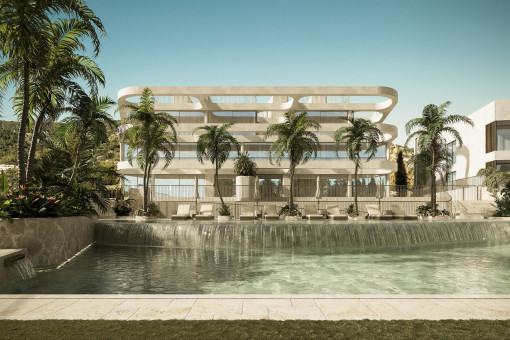 Pool area and façade