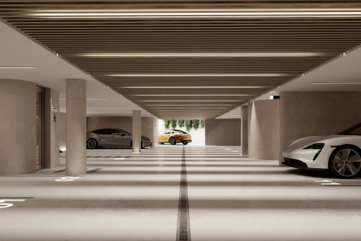Spacious underground garage
