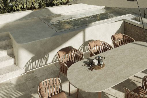 Dining area on the rooftop-terrace