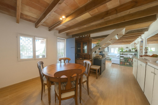 Dining area with natural light