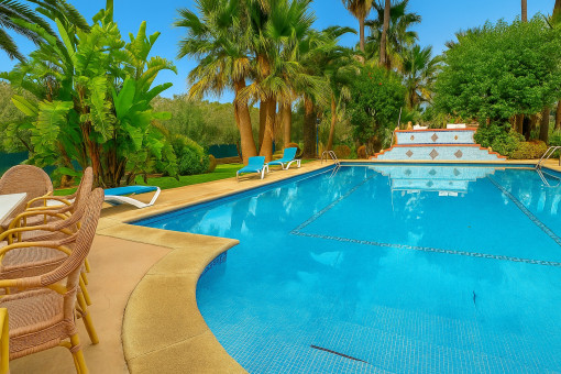 Swimming pool and seating area