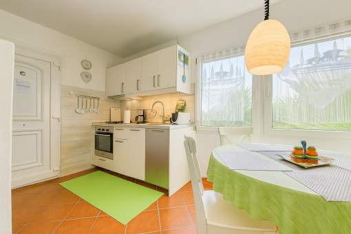 Dining area with kitchen