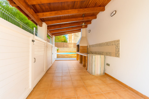 BBQ area in the garden