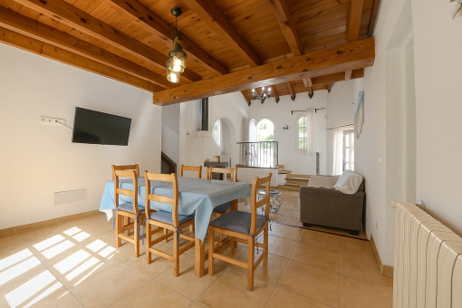 Dining area and living room view