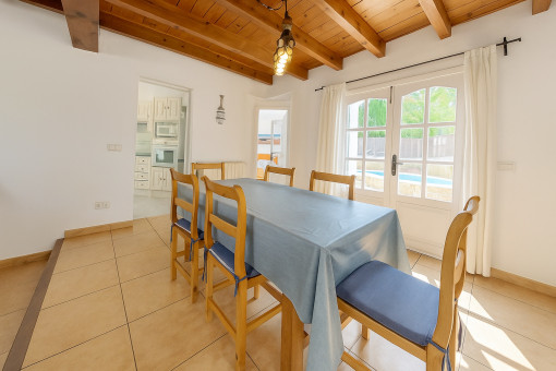 Dining area with garden access