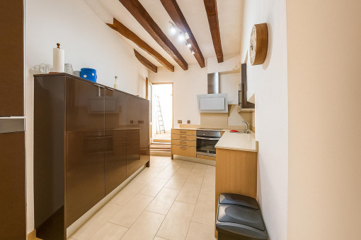 Kitchen with access to the patio
