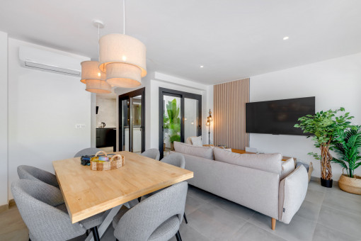 Dining area connected to the open kitchen