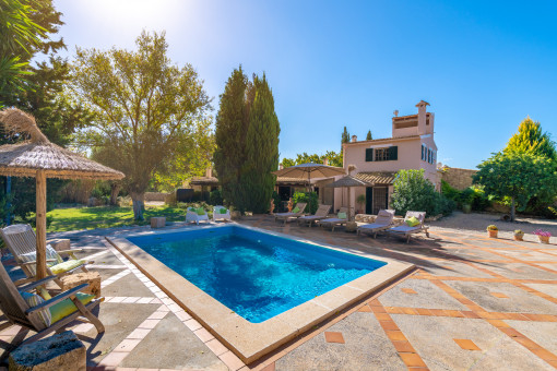 Swimming pool surrounded by spacious sun terraces