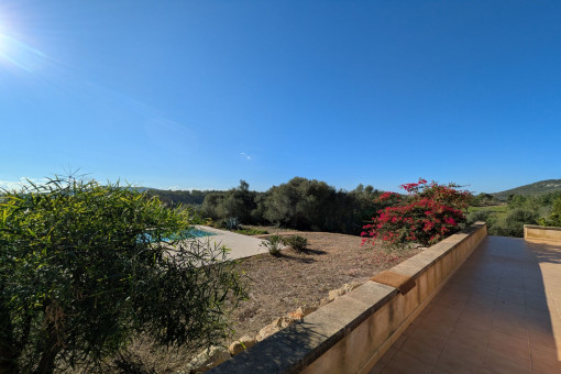 Terrace with views of the pool