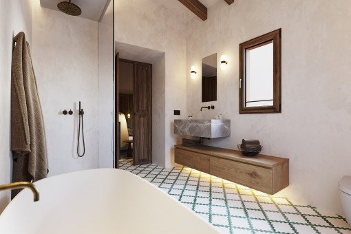 Bathroom en suite with master bedroom