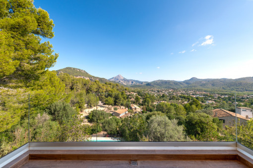 View from the terrace into greenery