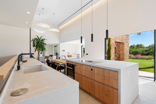 Kitchen with view toward the terrace