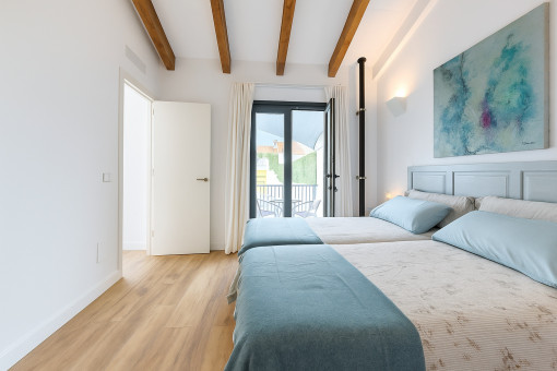 Master bedroom with view of the upper terrace