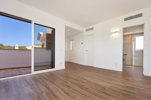 One of the three bedrooms