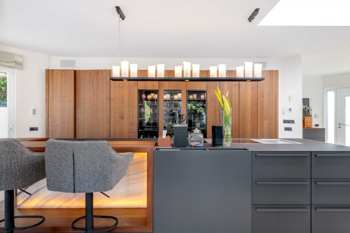 Exclusive Leicht kitchen with premium Gaggenau and Miele appliances