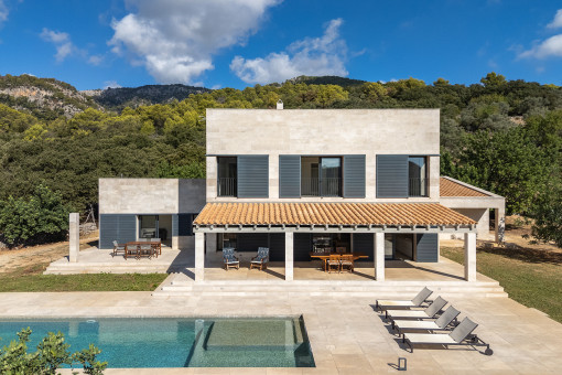 Pool area and contemporary architecture