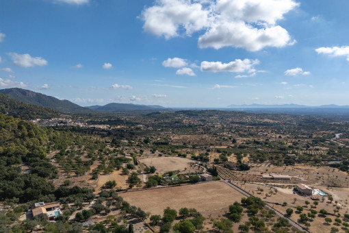 Open views across the surrounding countryside