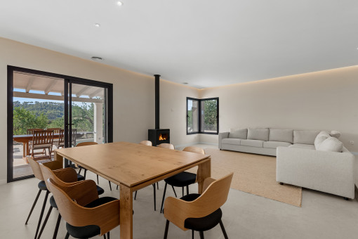 Bright dining area with terrace