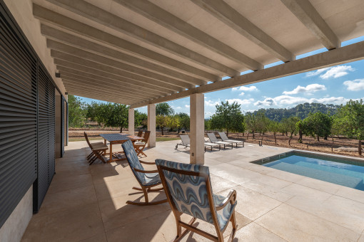 Terrace overlooking the pool