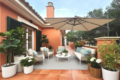 Rendered cosy terrace