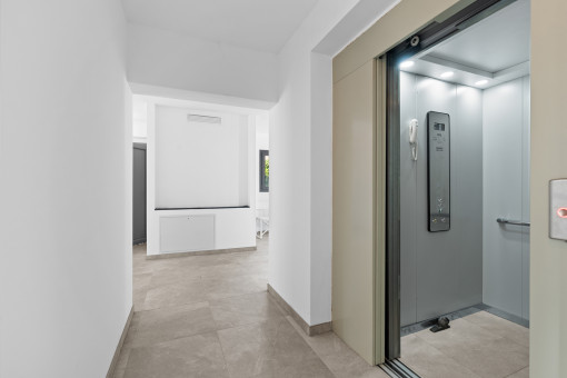 Hallway with elevator