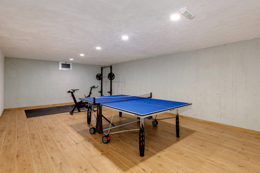 Fitness room and table tennis area