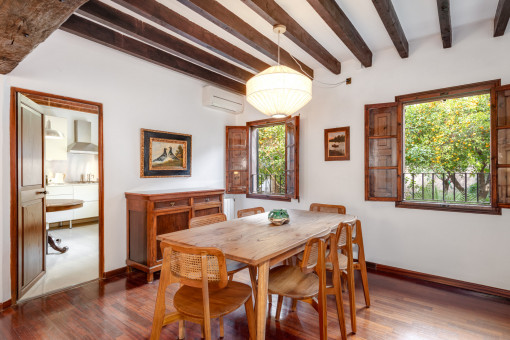 Charming open dining area